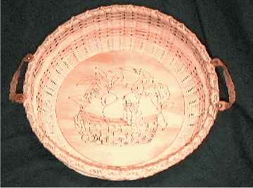 Round tray with burned bottom